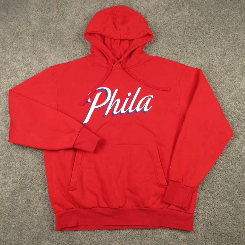 Philadelphia 76ers‎ Sweater Mens Large Red Joran Hoodie Sweatshirt Jump Man NBA